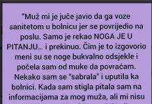 MUŽ JOJ SE JAVIO IZ BOLNICE: Samo joj rekao da je u pitanju noga…