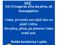Uči Crnogorac sina da pliva…