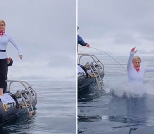 Kolinda skočila u ledenu vodu na najhladnijem mestu na zemlji: Objavila snimak sa ekspedicije na Antarktik (Video)