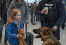 Službeni pas na aerodromu zalajao je na plišanog medu jedne devojčice — ono što je pronašao iznenadilo je sve.
