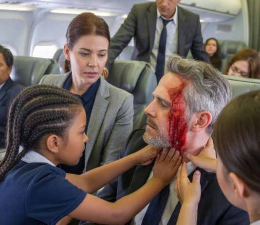 Siromašna crna djevojčica od 12 godina spasila je milijunaša u avionu nakon što je doživio moždani udar — ali ono što joj je zatim šapnuo natjeralo ju je da zaplače…