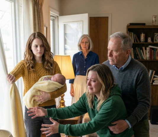 Ušla sam u roditeljsku kuću držeći svoju novorođenu bebu u naručju kad mi je sestra iznenada istrgnula dijete. Roditelji se nisu ni pomakli. „Potpiši kuću i auto na sestru. Odmah.“ Slabo sam se nasmijala. „Molim… upravo sam rodila.”